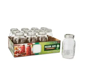32-Oz. Glass Mason Jar with Lids and Bands, 12-Count