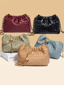 Women's Travel Storage Bag Shoulder Crossbody Plain Leather Stitched Woven Phone Tote Robson Large Capacity Fall & Winter Casual Style