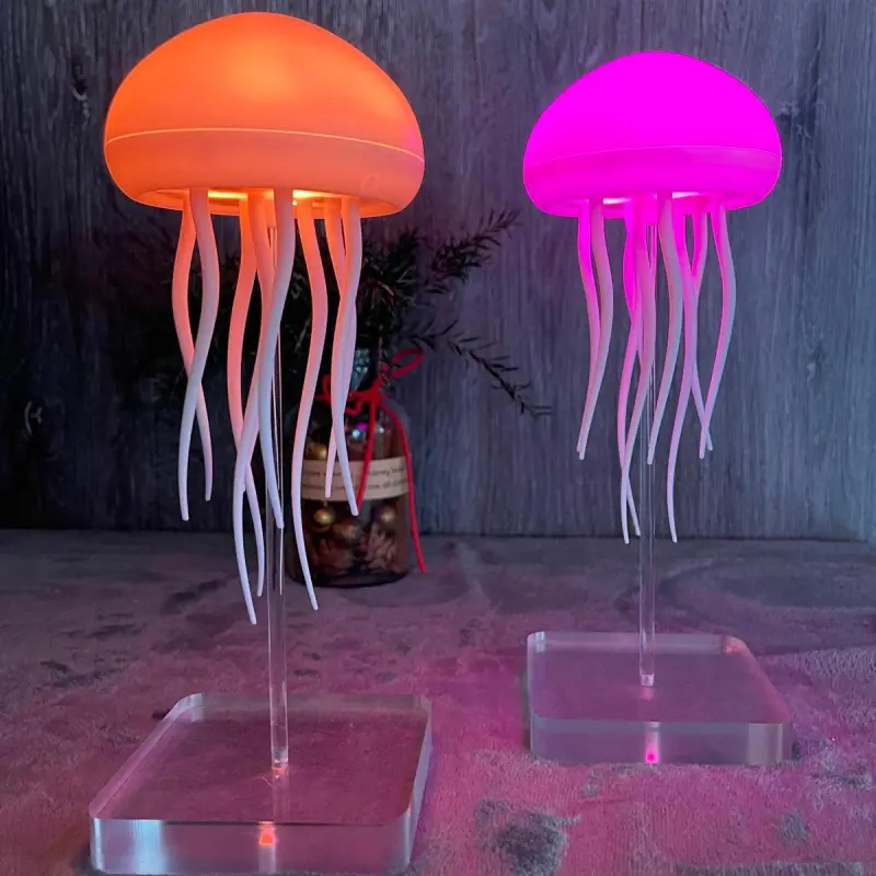 1pc USB-Rechargeable Jellyfish-Shape LED Decorative Light - Multicolor Color-Changing Tabletop Lamp, Bedroom Decor Accessory, Universal USB Mobile Power Companion, Led Lights Bedroom, Led Lamp