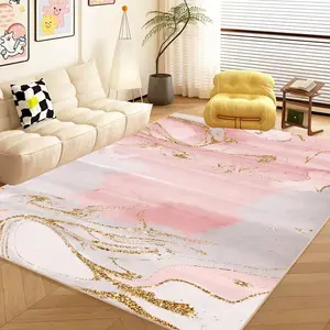 Modern Glitter Print Floor Mat, Non-slip Soft Floor Carpet, Decorative Area Rug for Home Living Room Bedroom, Home Decor