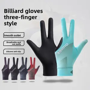 Snooker medium eight billiards professional training gloves finger leakage wear-resistant multi-color competition non-slip gloves men's and women's single