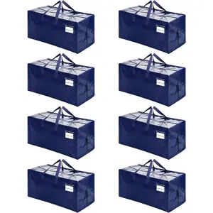 8 Pack Moving Bags w Backpack Straps Heavy Duty Moving Boxes Alternative Packing Supplies Large Storage Totes for Dorm Room Essentials with Zipper for Clothes Blue 8 Pack
