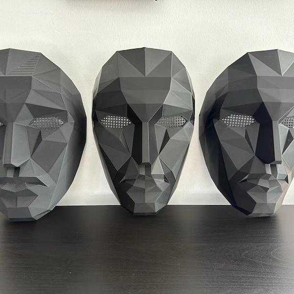 Frontman Mask - Squid Game Inspired 3D Printed Black PLA for Cosplay & Fan Events with Strap
