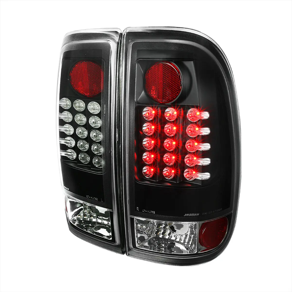 2008-2016 F-250/F-350/F-450/F-550 Super Duty LED Tail Lights (Matte Black Housing/Clear Lens)