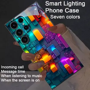 Colorful, Lights intelligent voice controlled luminous Protective phone case suitable for S26Ultra/S25Ultra/S24/S22Ultra/S23Ultra/S21Ultra/S20Ultra/S10+/S9+/Note20Ultra/Note10+/Zfold 7/Z Flip7