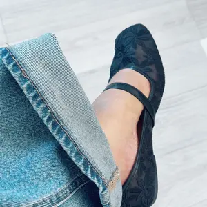 Women's Elegant Lace Pattern Ballet Flats, Chic Ballet Flats, Ballerina Flats, Fashionable Pointed Toe Casual Trendy Flat Shoes for Summer, Lightweight Breathable Comfortable Shoes for Daily Wear, Girl