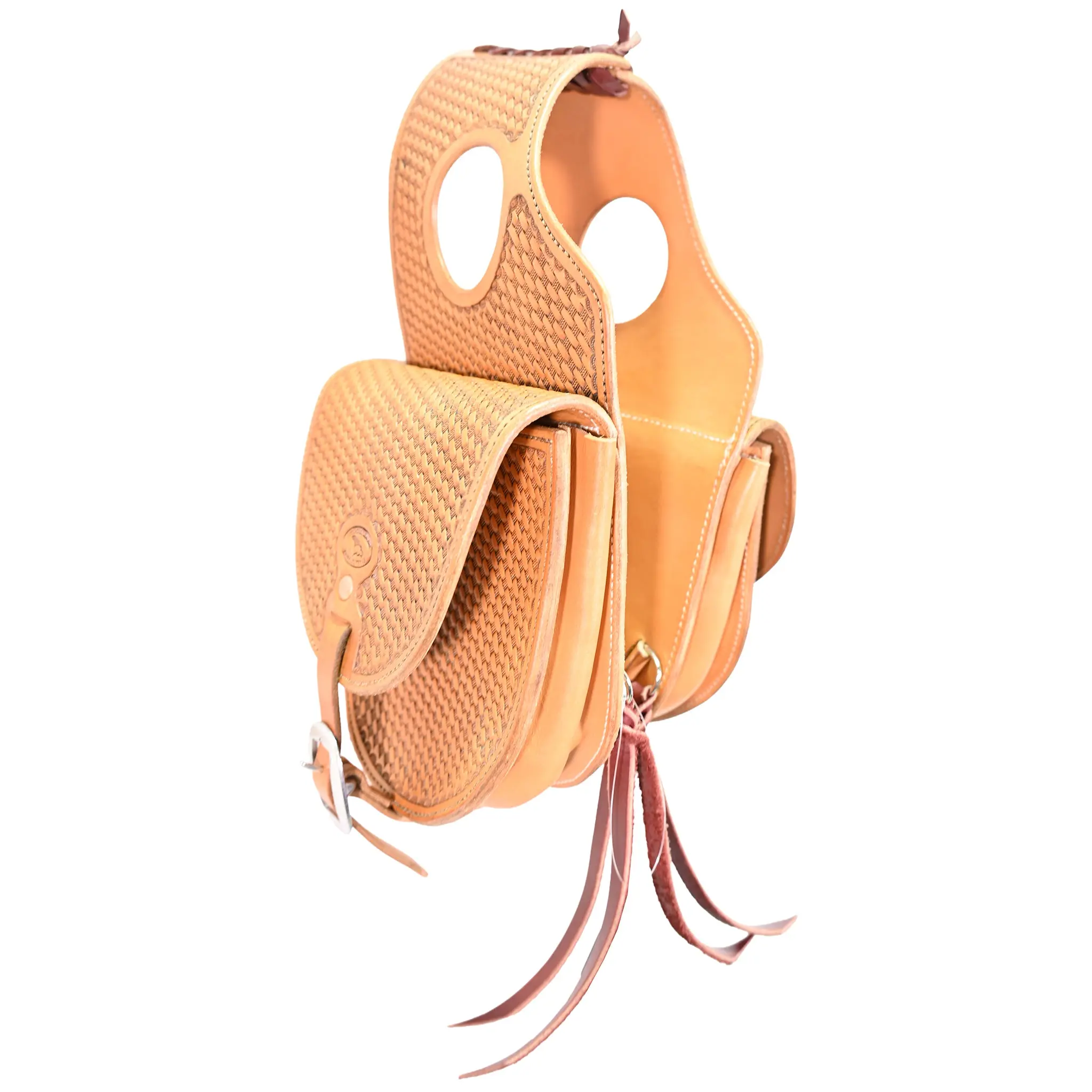 Coolhorse Leather Basket Stamped Saddle Bag