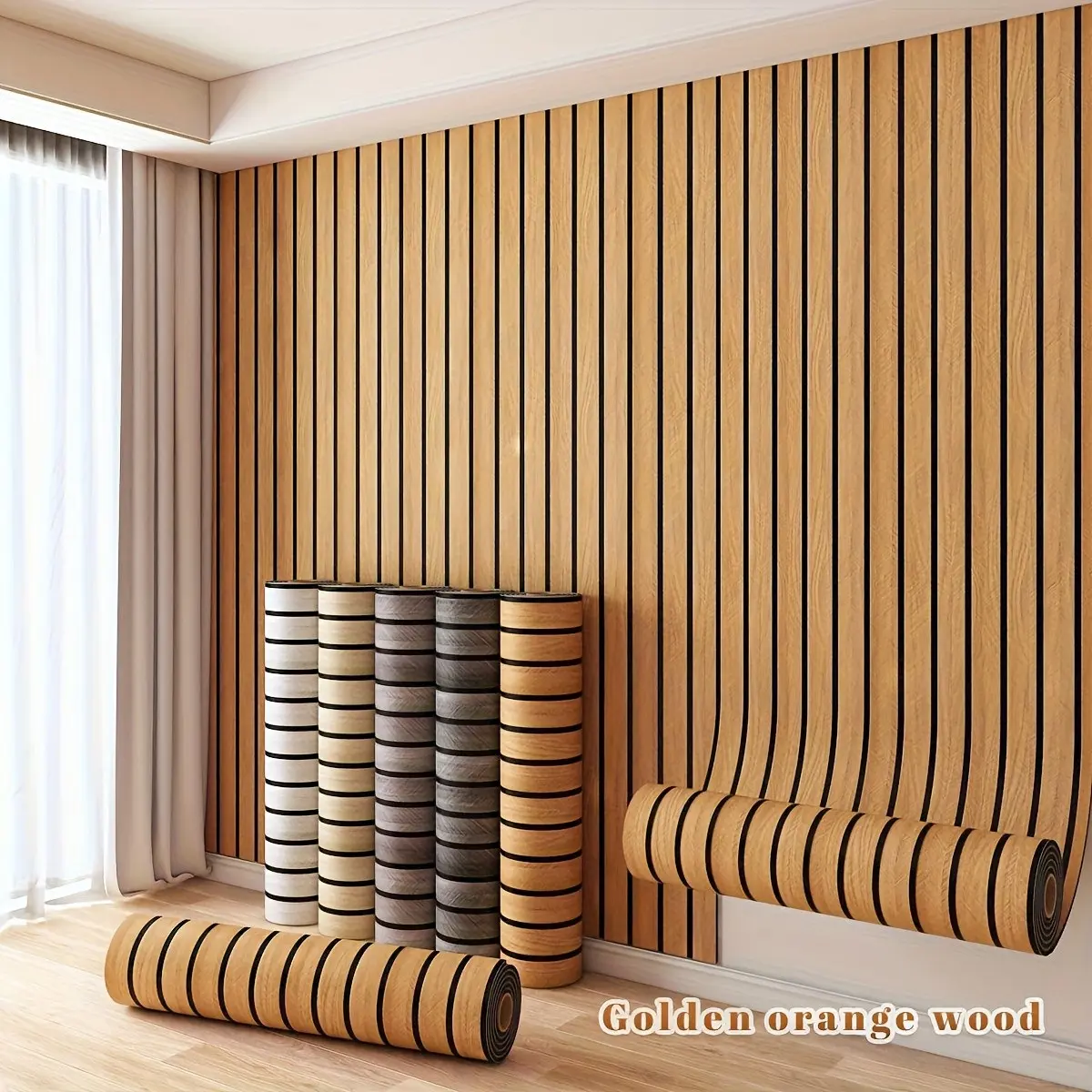 Modern DIY Wallpapers Wood Grain Wallpaper Roll, Self-Adhesive Peel And Stick Decorative Wallpaper Designs Waterproof Wall Decor for Kitchen Furniture Drawers Living Room Bedroom Interior Walls