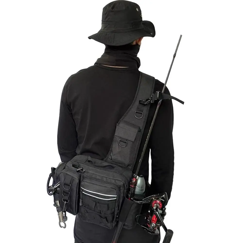 Outdoor Fishing Bag, Multifunctional Waist Bag, Chest Bag, Shoulder Bag, Waterproof Fishing Bag, Sports Backpack, Fishing Gear for Men, Tackle Bag