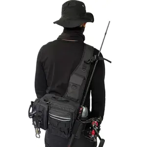 Outdoor Fishing Bag, Multifunctional Waist Bag, Chest Bag, Shoulder Bag, Waterproof Fishing Bag, Sports Backpack for Men