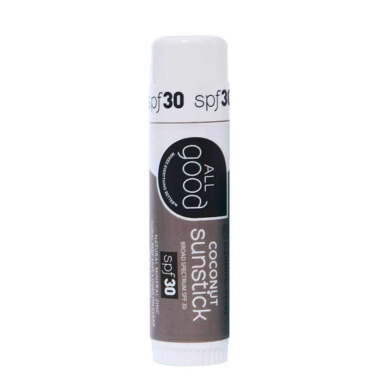 All Good Sunstick - Face Sunscreen, Water Resistant, UVA/UVB Broad Spectrum SPF 30+, Coral Reef Friendly - Beeswax, Zinc, Vitamin E, Shea Butter (Unscented)