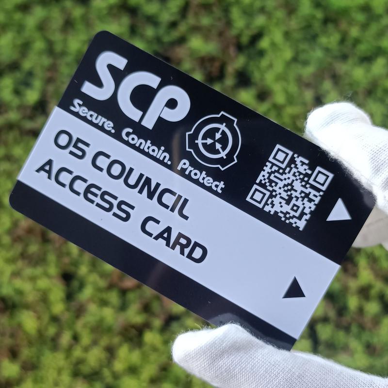 Scp Foundation ID Keycard, Senior Guard Zone Manager Card, Administrative Department Cosplay Access Grade Card, Special Containment Procedures Logo