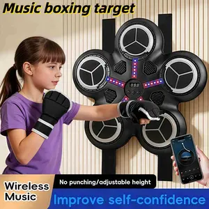 Bluetooth-compatible Music Boxing Machine for Ages 3+, Hanging Reaction Target, Home Gym Dual Scenarios, Includes Charging Cable & Gloves