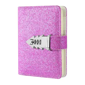 Password Journal with Tree-Shaped Lock, Shiny PU Leather Notebook for Women & Girls, A6 Size, Combination Lock Diary, Back to School Gift