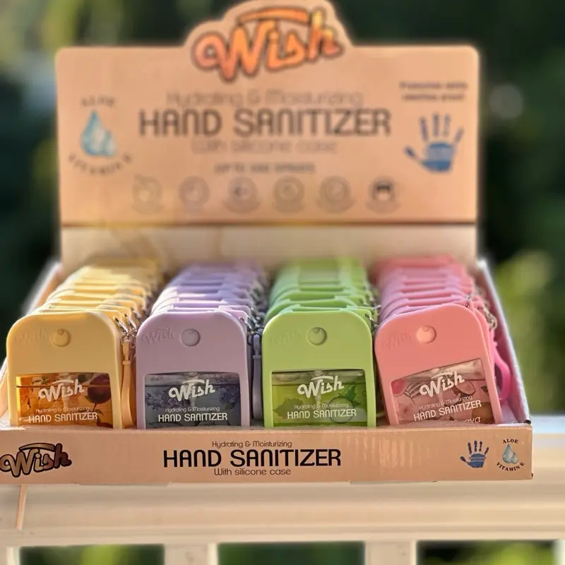 Wish Hand Sanitizer - Hydrating & Moisturizing with Silicone Case - Portable Sanitizing Gel for Everyday Use