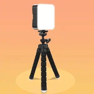 LED Panel Selfie Light with Sponge Triangle Stand, Selfie Light with Tripod for Phone Photography, Still Life Photography, Video, and Selfie (Excluding batteries), Led Fill Light, Lighting, Lamp, Rectangle Design