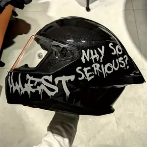1SET Playful Graffiti Joker “WHY SO SERIOUS?” Sticker - For helmets, motorcycles, backpacks. Full of playful casual vibe, add personalized logo. A favorite decor for cool lovers! Motorcycle Stickers