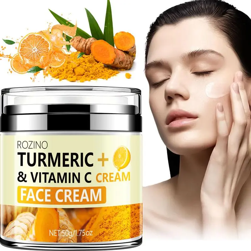 Turmeric & Vitamin C Brightening Cream, Facial Cream, Moisturizing Face Cream, Nourishing Face Cream, Brightening Products, Hydrating Dry Skin, Evens Skin Tone for Radiant Complexion, Firming Deep Hydration, Daily Radiant Skin, Daily Moisturizer
