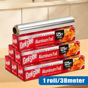 125ft  x 11.81in aluminum foil Suitable for one-time packaging of food items in restaurants, such as wraps, hot dogs and sandwiche