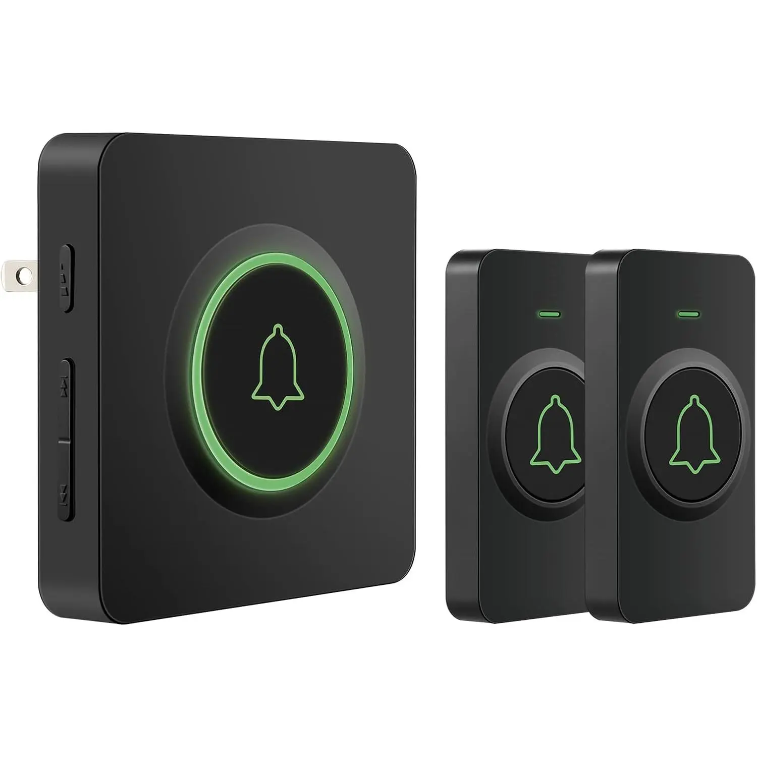 Long-Range Wireless Doorbell Kit (2 Buttons+1 Plug-In Receiver) - Waterproof Outdoor Button, 56 Melodies, Adjustable Volume, Loud Ringer, 1,300+ ft Signal Range, Button Batteries, Easy Installation for Home Security, Commercial Use