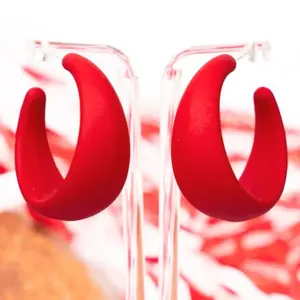 Red Hoop Earrings