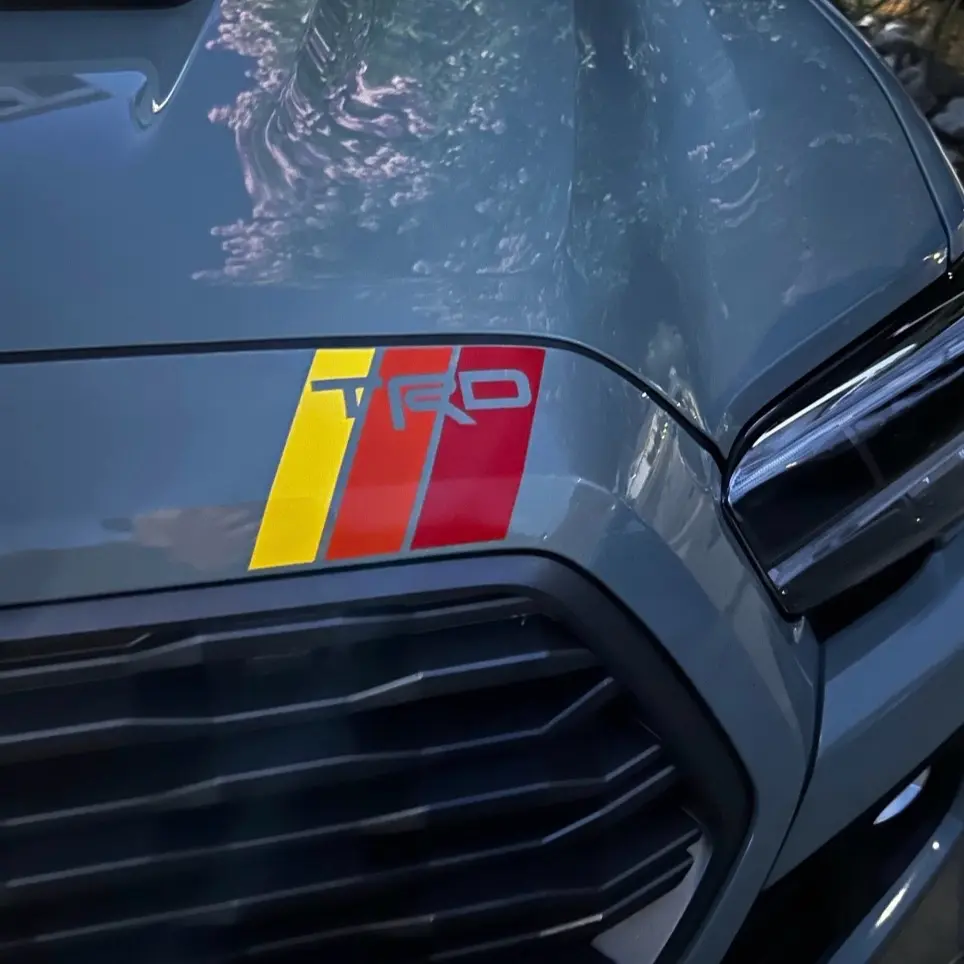 TRD HOOD Stripes Compatible with Toyota Cars or Pickup -  High-Quality 3M VINYL Truck Decals , Truck Sticker