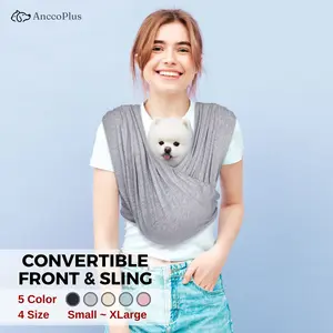 AnccoPlus Convertible Dog Carrier Sling for Small Dogs and Cats, Reduces Back Stress, Premium Cotton, Stylish Design, Hands-Free, Easy to Wear