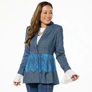 C. Wonder Runway Glen Plaid Lace 2-Tone Jacket