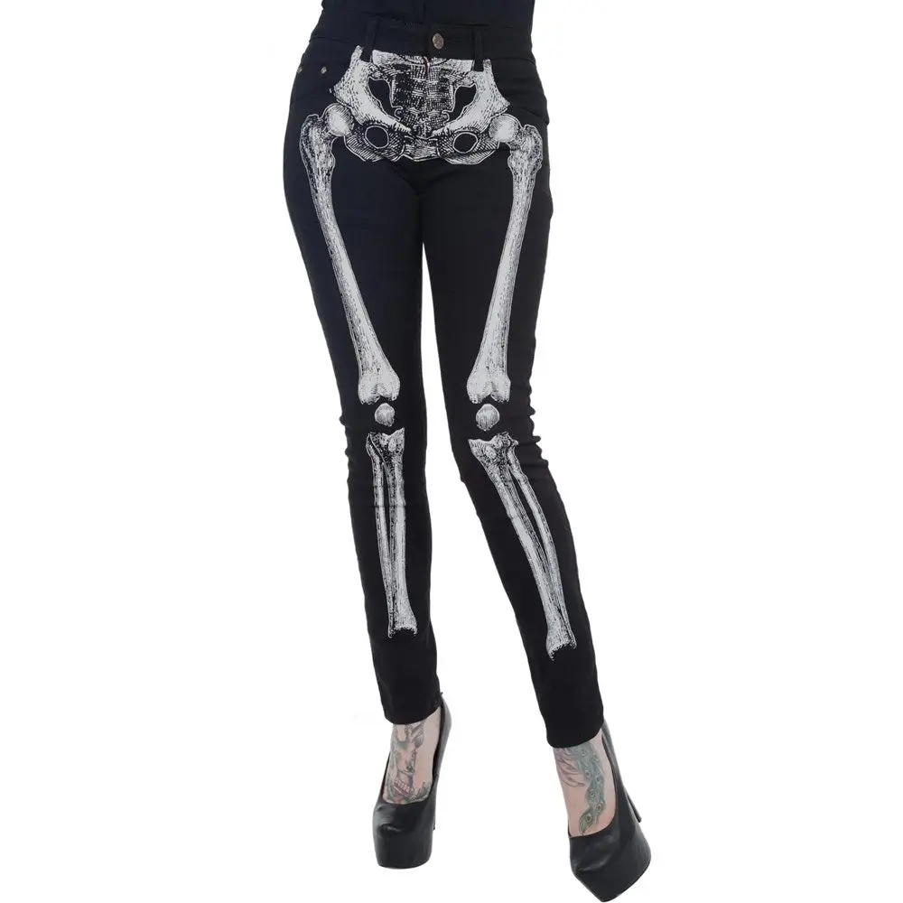 Skeleton Skinny Jeans White Bone