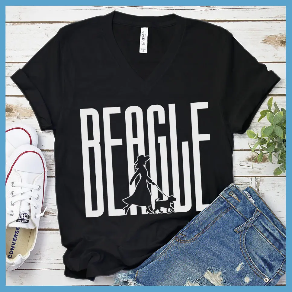 Best Beagle Dog Walking V-Neck