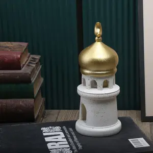 Middle Eastern Tower Figurine for Indoor Decoration, Religious Home Decor, Perfect for Muslim Festival Celebrations, Elegant Home Decor Piece