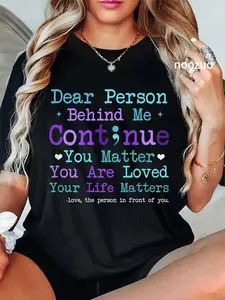 100% Cotton Person Behind Me Suicide Prevention & Depression Awareness T-Shirt