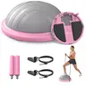 Merach Half Exercise Balls Trainer Balance Ball Trainer 2-in-1 Yoga Ball with Resistance Bands & Game Mode Core Stability & Full-Body Home Fitness Workout Equipment BackToSchool