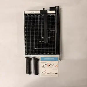 A4 Guillotine Paper Cutter 12" x 10" Black Paper Trimmer w/ Multi Sheet Capacity