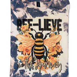 Bee-Lieve in the Journey Bleached Tshirt