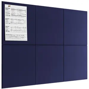 MaxGear Large Cork Board for Wall 36" x 24", Dark Blue Bulletin Board, 6 Pack Felt Wall Tiles with Pushpins, Cork Boards for Office Pin Board Tack Board Cork Boards