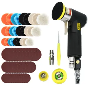 Orbit Air Sander Mini Pneumatic Grinding Machine Set for Car Polishing High Speed Air Powered Polisher Wax Air Tool