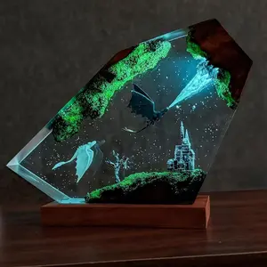 How To Train Your Dragon Resin Lamp-Toothless Night Light Room Ornament Handmade Desktop Decor Creative Desk Lamp, Unique Gift for Christmas Birthday