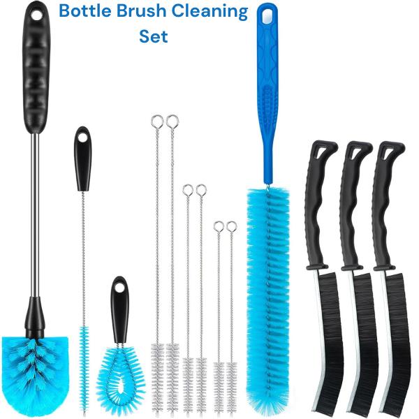 Bottle Brush Cleaning Set for Water Bottles & Stanley Cup, Straw Cleaner Brushes, Tube & Crevice Brush Kit Mother Gift