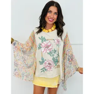 Floral Grow In Grace Kaftan Top (Reg.) - 2 Colors