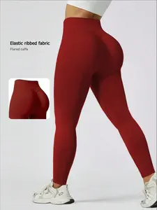 Women's Seamless Solid Color Shaping Sports Tight Pants, Yoga Fitness Long Pants, Running Cycling Daily Wear, High Waist Casual Style, Seamless Yoga Leggings, Gym Workout Leggings