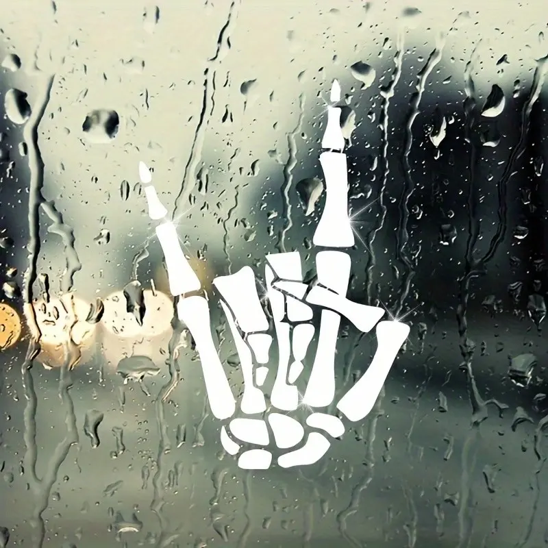 Rock Skull Hand Vinyl Sticker, Devil Horns Hand Logo, Metal Rock Hand, Glass Cup Sticker, Car Sticker, Decorative Decals, Car Window Sticker