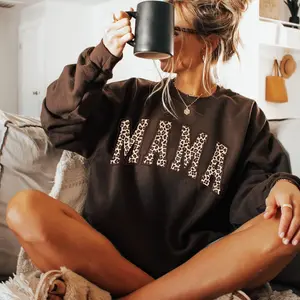 Leopard Mama Sweatshirt Leopard Print Shirt Mom Gift Mothers Day Gift Pregnancy Reveal Crewneck Cheetah Print Pullover Varsity Mama Sweater #131