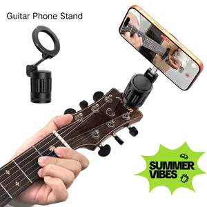 OMOTON Guitar Phone Stand, 360°Rotating Magnetic Airplane Phone Holder，for Magsafe Airplane Travel Essentials Accessories, Adjustable Foldable Universal Handsfree Phone Stand for iPhone 17 16 15 Pro Max Air. Summervibes