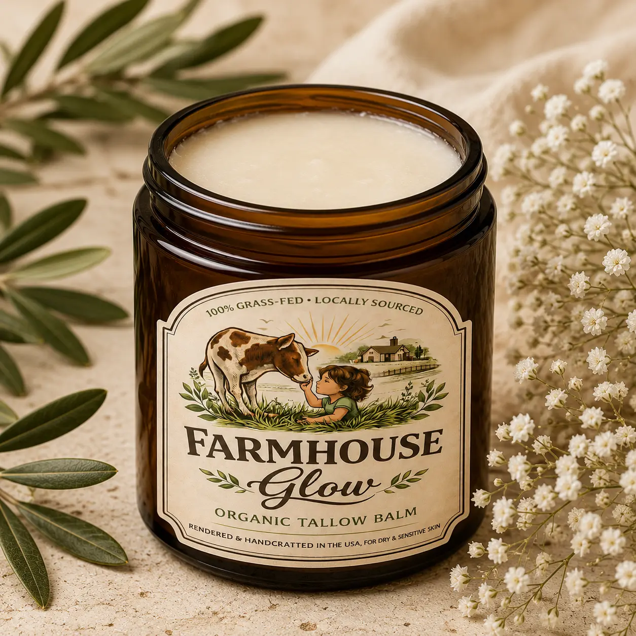 Grass fed beef tallow balm| Homemade|Organic|Lotion|Skin care|Non-toxic|Natural|Pure|Gift for her|Gift for him