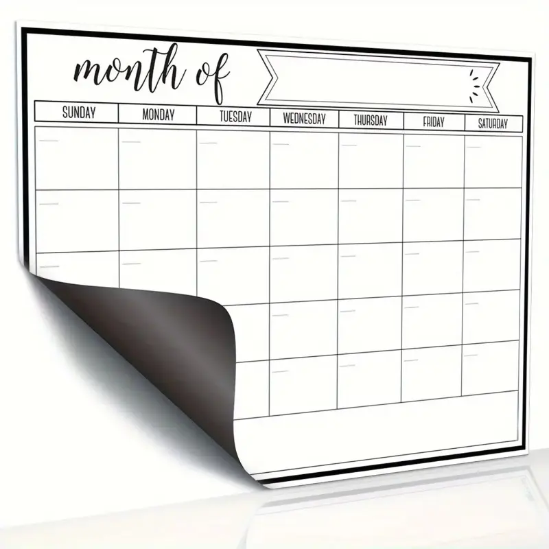 Magnetic Dry Erase Refrigerator Calendar Whiteboard, Erasable Fridge Message Board, Weekly Planner, Magnetic Whiteboard for Kitchen Organizer, Daily Planner