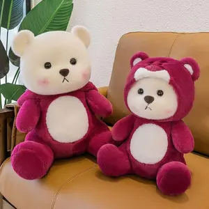 Adorable Hooded Plush Bear 2-Pack - Ultra Soft Tiger & Stitch Bunny Styles, Perfect Cute Gift for Girls & Boys