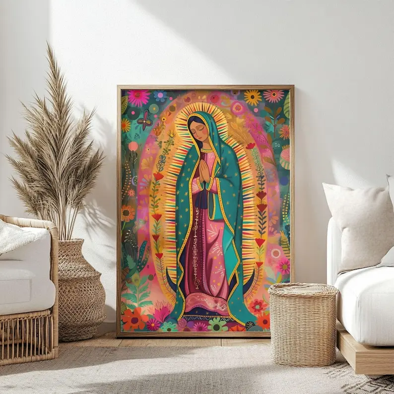 Our lady of Guadalupe Wall Art: Mexican Catholic Home Decor