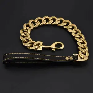 Bull Dog Titanium Stainless Steel Chain Leash - Stylish, Durable