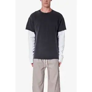 mnml French Terry Double Layer Thermal L/S Tee - Washed Black